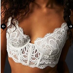 Free People White Lace Bra